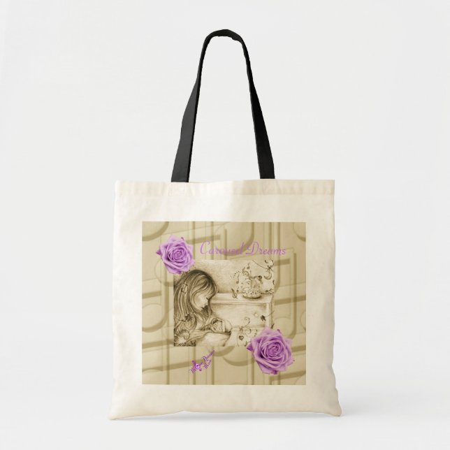 Tote Bag Carousel Dreams Violet Roses & Musique Budget Four (Devant)
