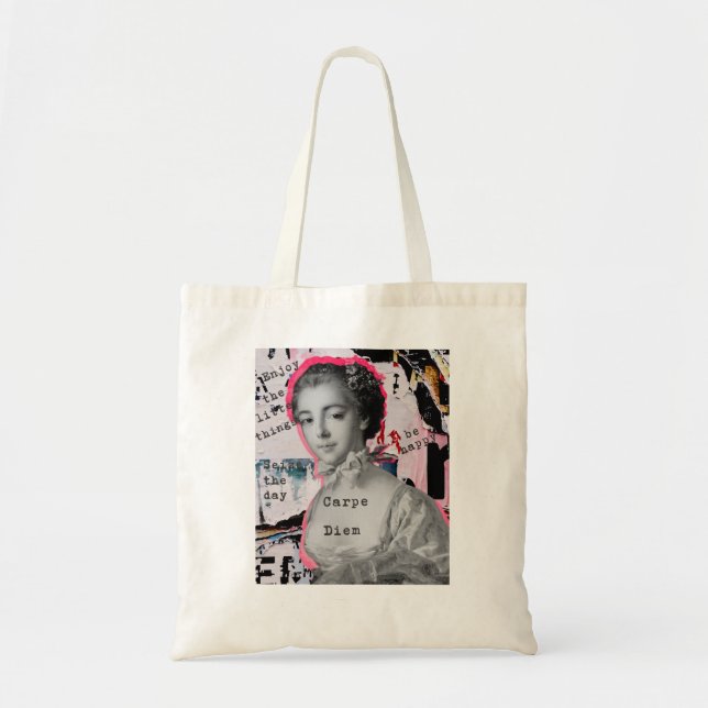 Tote Bag Carpe Diem, Saisis la journée, profite des petites (Devant)