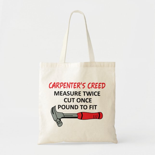 Tote Bag Carpenter's Creed (Devant)