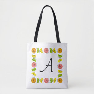 Tote Bag Carré Citrus Monogramme rose partout sur fourre-to