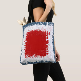 Tote Bag Carré de liberté patriotique rouge blanc et bleu