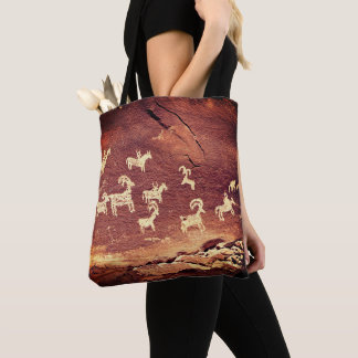 Tote Bag Carreau en céramique de pétroglyphe du Sud-Ouest