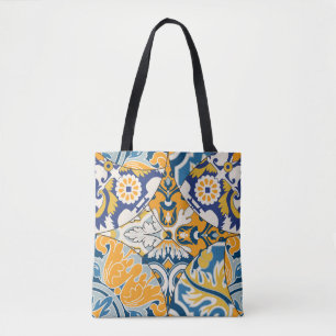 Tote Bag Carreaux azulejos Patchwork Fond d'écran Vintage