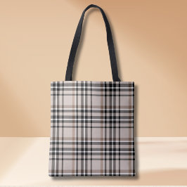 Tote Bag Carreaux Beige