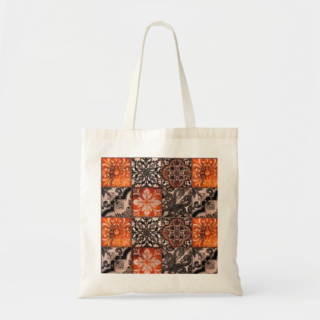 Tote Bag Carreaux de tangerine (Devant)