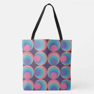 Tote Bag Carreaux d'orbite cosmique rétro