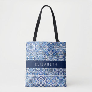 Tote Bag Carreaux méditerranéens, Portugais, Azulejo, Votre