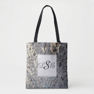 Tote Bag Carreaux noirs gris mosaïque Abstrait Ajouter votr