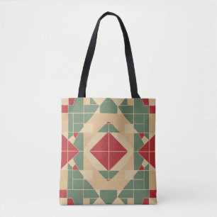 Tote Bag Carrelage de Reggae Géométrique Pastel