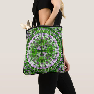 Tote Bag Carrelage en mosaïque Boho Gris vert -