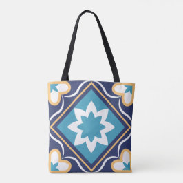 Tote Bag Carrelage en mosaïque marocaine florale Elégant & 