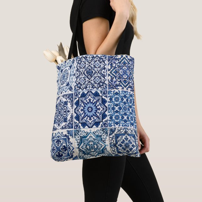 Tote Bag Carrelage méditerranéen, Portugais, Azulejo, Majol (De près)