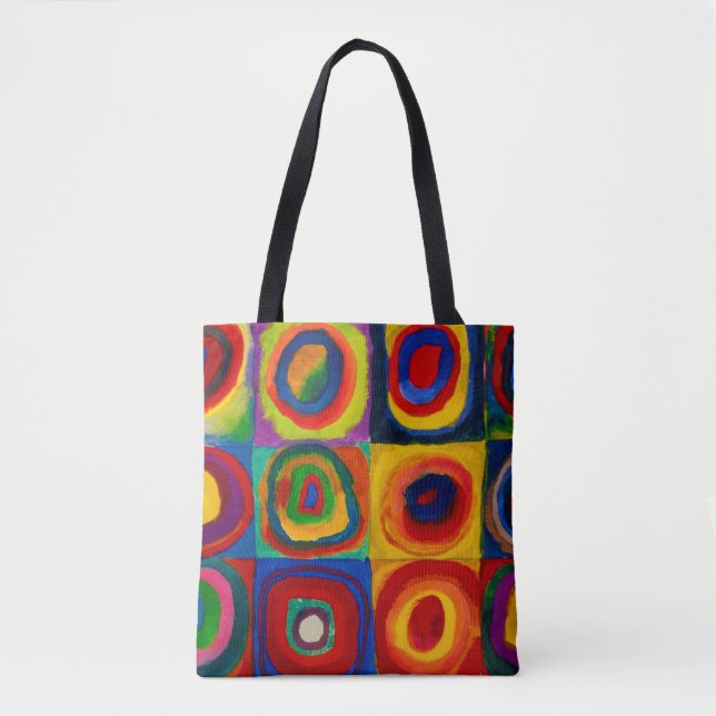 Tote Bag Carrés avec cercles, Abstraits, Wassily Kandinsky (Devant)