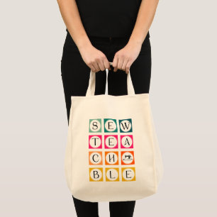Tote Bag Carrés colorés couture enseignables