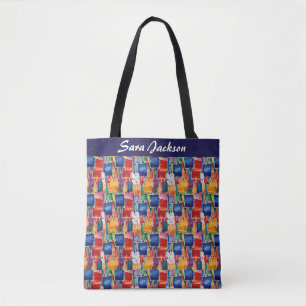 Tote Bag Carrés peints Abstraits colorés