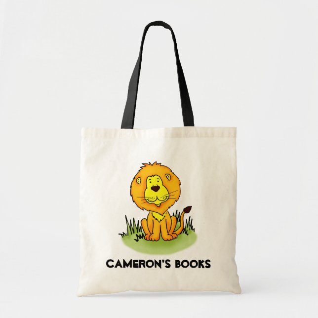 Tote Bag Cartable de bibliothèque de lion (Devant)