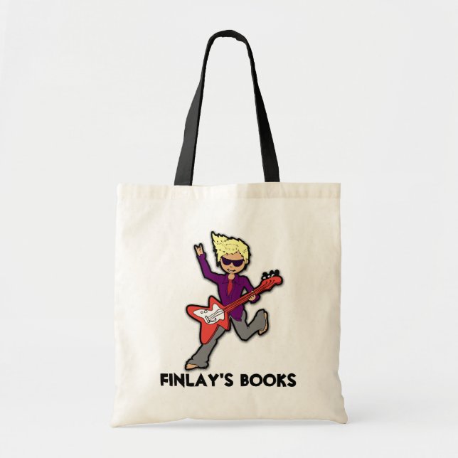 Tote Bag Cartable rockstar de bibliothèque de guitare de (Devant)