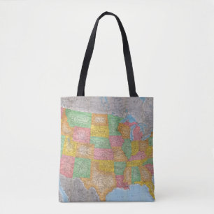 Tote Bag Carte 3 des Etats-Unis