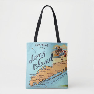 Tote Bag Carte ancienne de Long Island