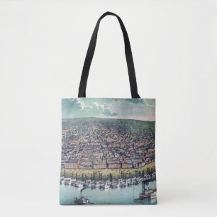 Tote Bag Carte Ancienne Saint-Louis Missouri Fleuve Mississ