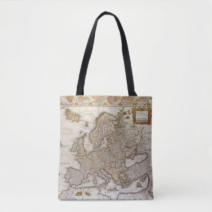 Tote Bag Carte antique de l'Europe par Willem Jansz Blaeu,