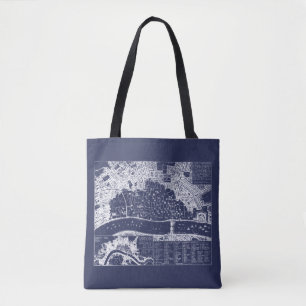 Tote Bag Carte antique de Londres en 1666 Fourre-tout