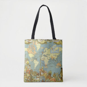 Tote Bag Carte antique du monde de l'Empire britannique, 18