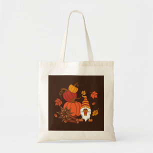Tote Bag Carte Citrouille Gnome d'automne