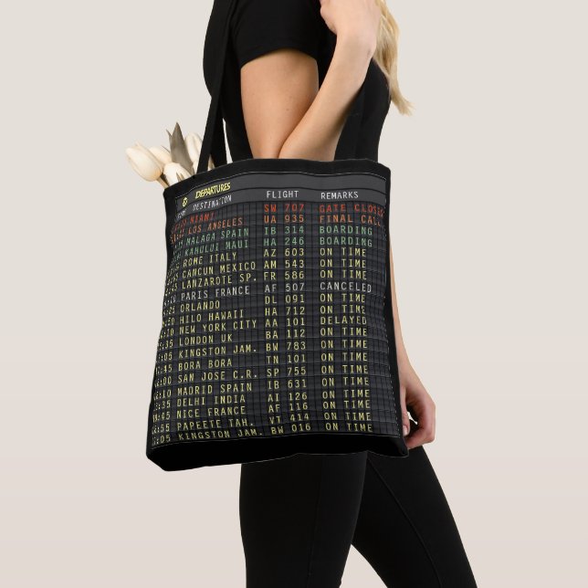 Tote Bag Carte d'aéroport (personnalisable) (De près)