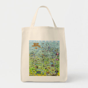 Tote Bag Carte de bande dessinée de pays de colline de TX