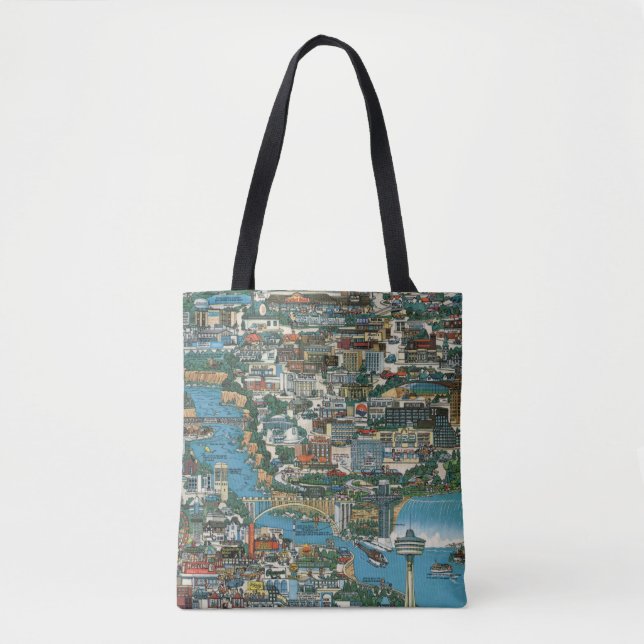 Tote Bag Carte de chutes du Niagara (Devant)
