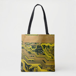 Tote Bag carte de circuits informatiques, abstraite, a