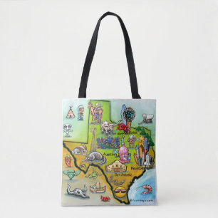 Tote Bag Carte de dessin du Texas