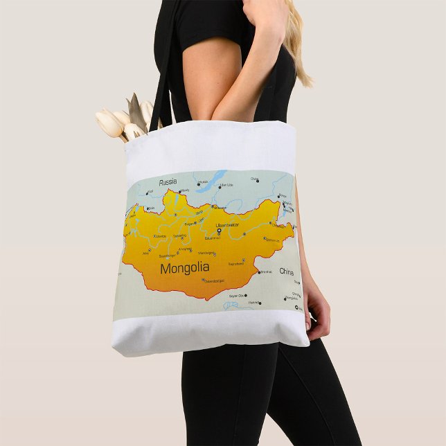 Tote Bag Carte de la Mongolie (Créateur téléchargé)