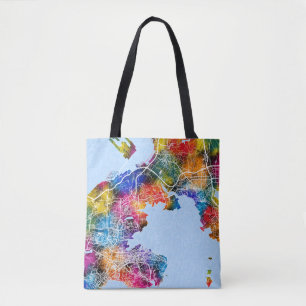 Tote Bag Carte de la ville de Dalian