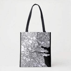 Tote Bag Carte de la ville de Dublin Irlande