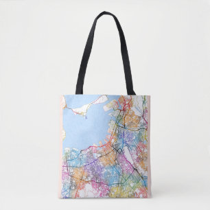 Tote Bag Carte de la ville de Fukuoka Japon