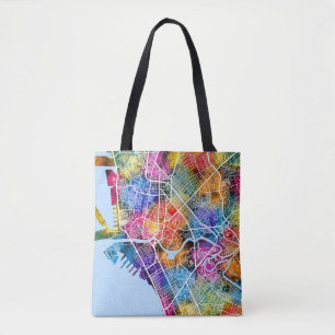 Tote Bag Carte de la ville de Manille aux Philippines
