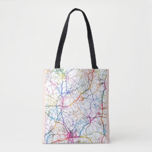 Tote Bag Carte de la ville de Nanchong