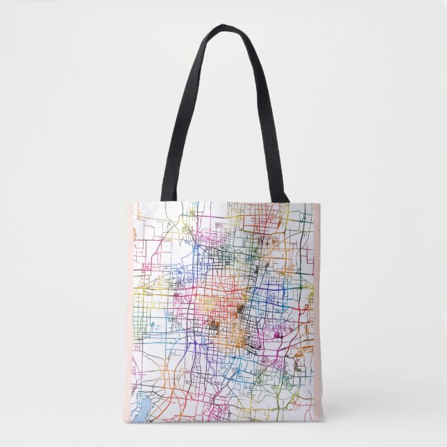 Tote Bag Carte de la ville de Zibo Chine (Devant)