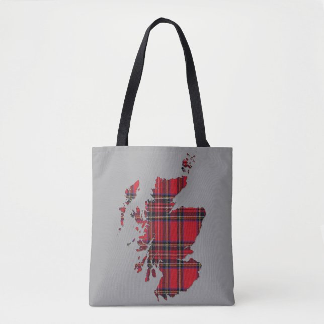 Tote Bag Carte de l'Ecosse de tartan (Devant)