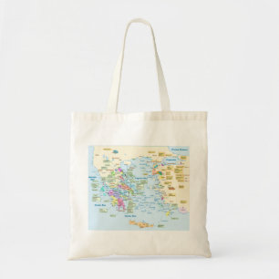 Tote Bag Carte de l'époque homérique Grèce avec étiquette a