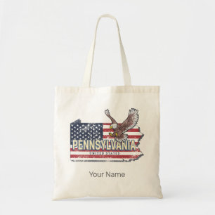 Tote Bag Carte de l'État de Pennsylvanie États-Unis Vintage