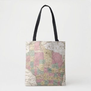Tote Bag Carte de l'état du Wisconsin