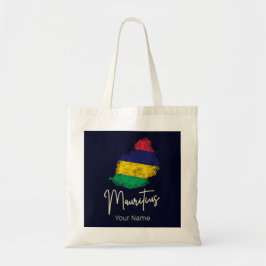 Tote Bag Carte de l'île Maurice Drapeau Vintage Océan Indie