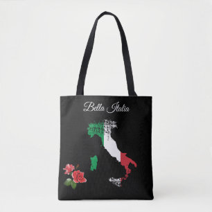 Tote Bag *~* Carte de l'Italie Bella Italia Langue Italienn