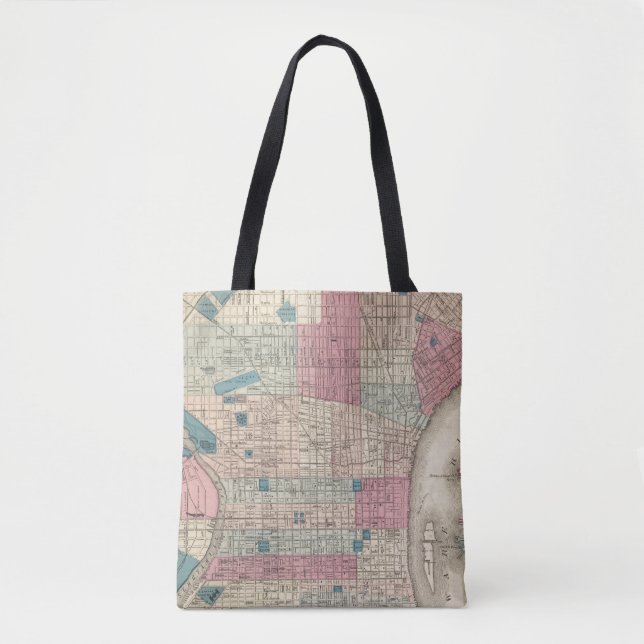 Tote Bag Carte de Philadelphie, Pennsylvanie (Devant)