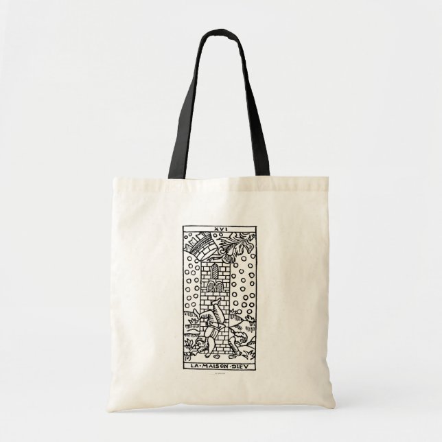 Tote Bag Carte de tarot : La maison de fous (Devant)