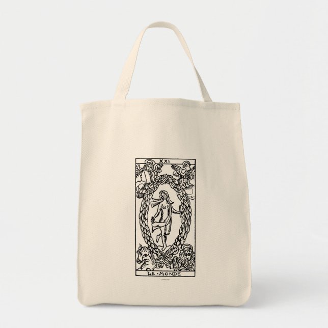 Tote Bag Carte de tarot : Le monde (Devant)
