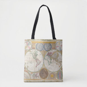 Tote Bag Carte de voyage du monde Antique Vintage